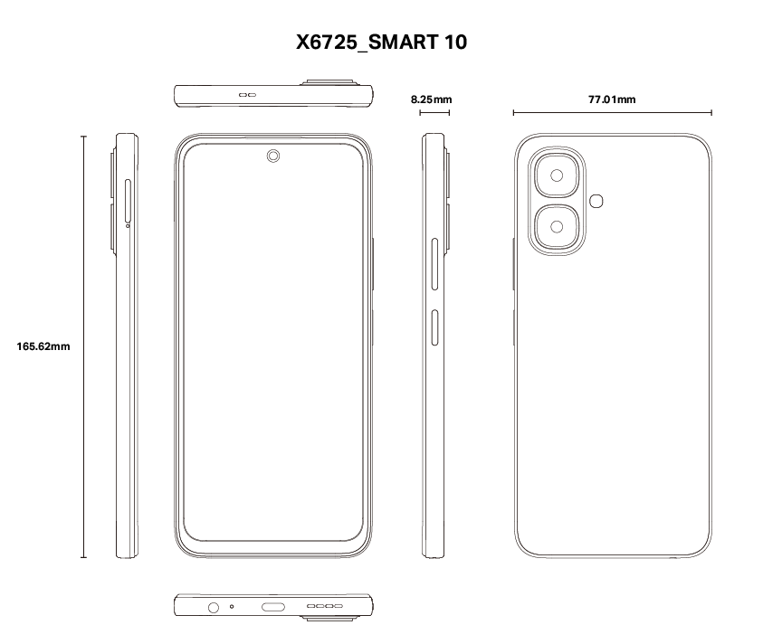 X6725 SMART 10 outlines - Infinix Smart 10